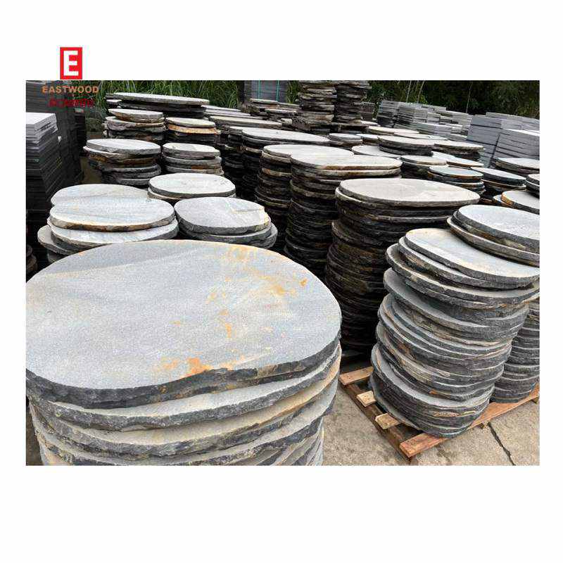 Wholesale Honed Ovel Grey Basalt Flagstone Step Stone