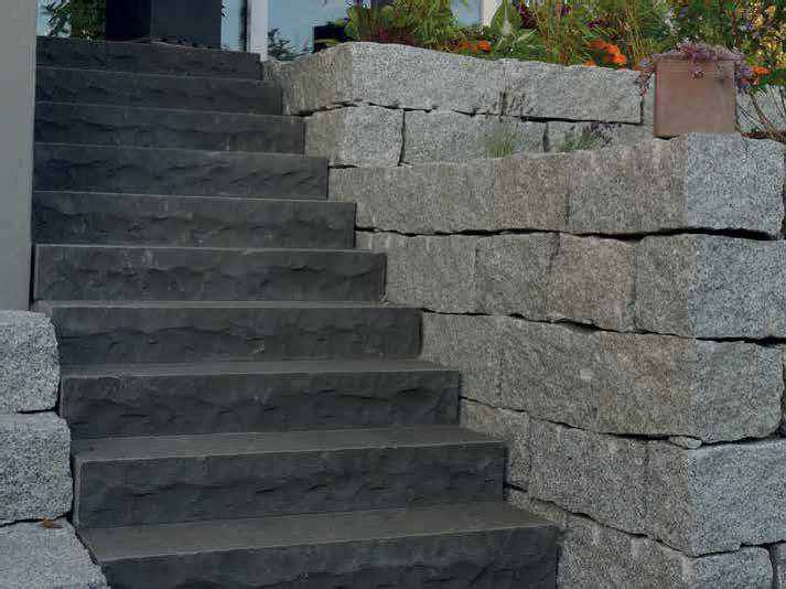 <b>Black Basalt Stair Steps for Garden</b>