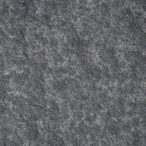 Flamed basalt finish with a rough, crystalline texture