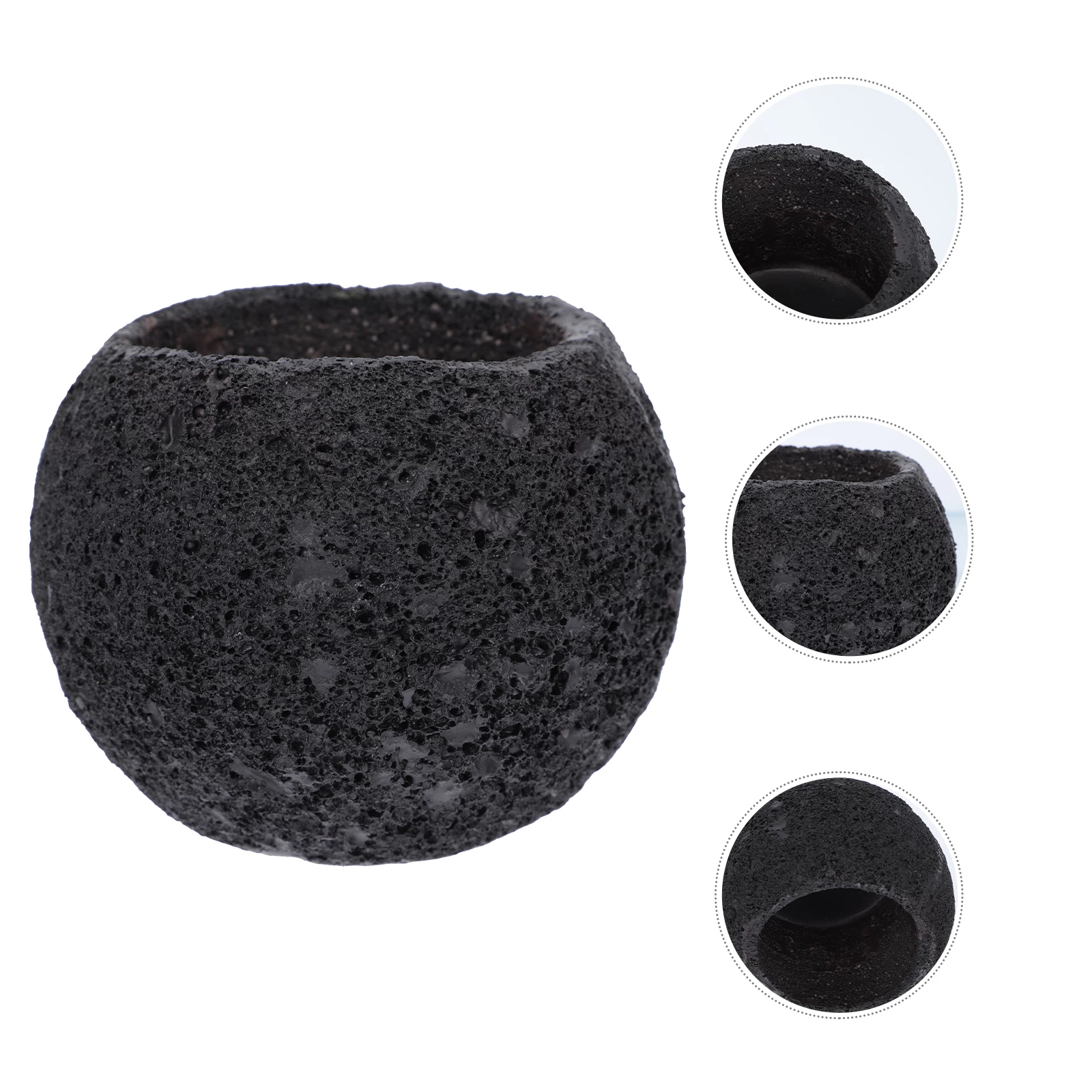 Black Lava Stone Succulent Pots Planters