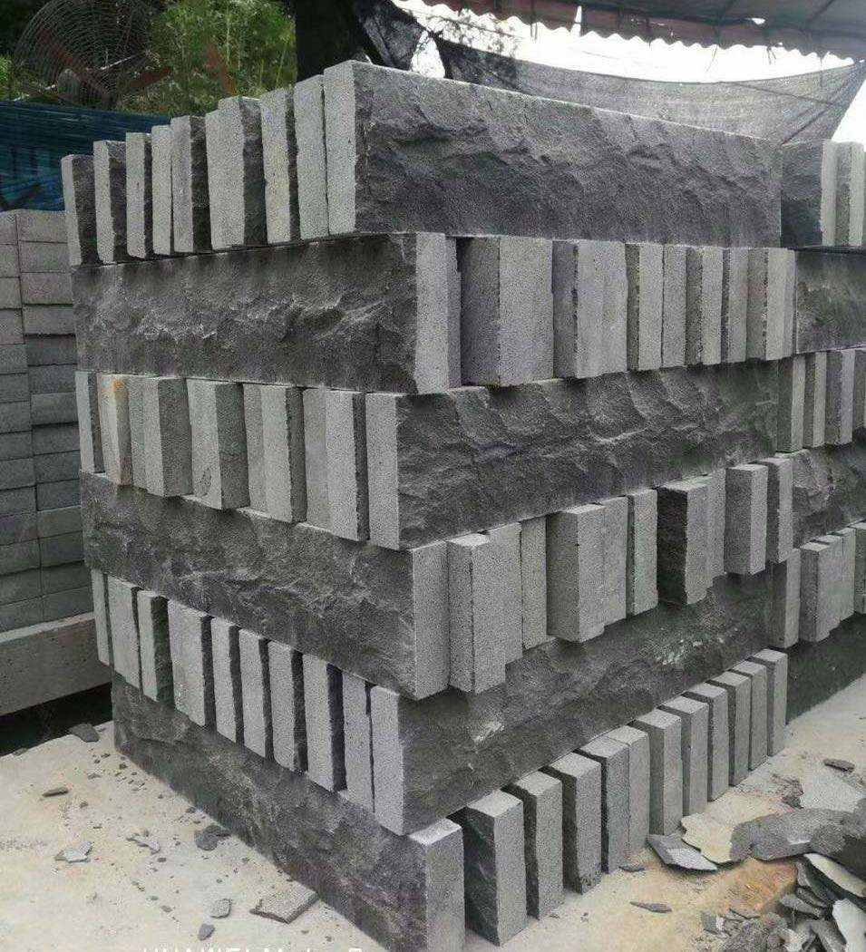 Natural split Ash Black tiles stacked crosswise to air-dry