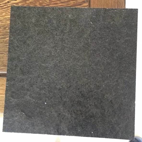 Flamed Ash Black basalt paving tile, slip-resistant face