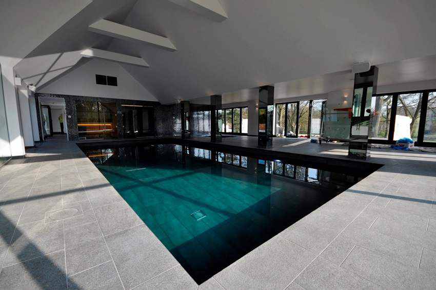 Black Basalt Coping for Indoor Pools