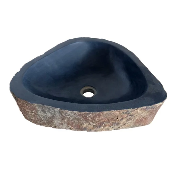 Natural Mongolia Black Basalt Pillar Stone Vessel Sink for Washroom